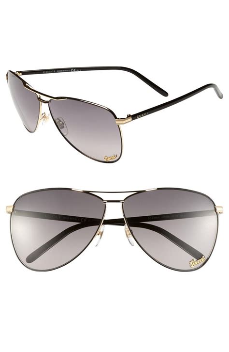 gucci metal sunglasses|Gucci 62mm aviator sunglasses.